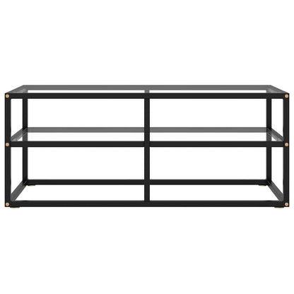 322855 vidaXL TV Cabinet Black with Tempered Glass 100x40x40 cm