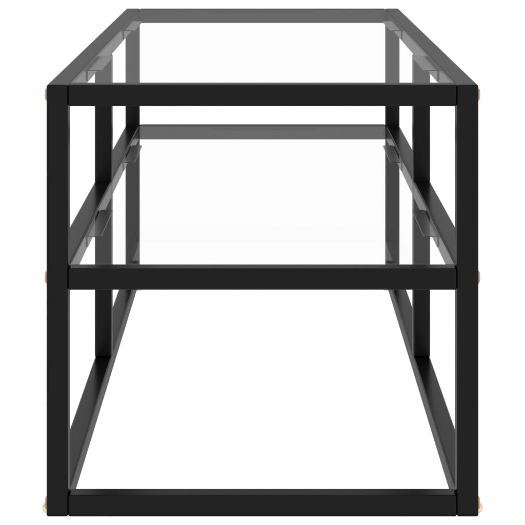 TV Cabinet Black with Tempered Glass 100x40x40 cm