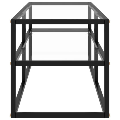 322855 vidaXL TV Cabinet Black with Tempered Glass 100x40x40 cm