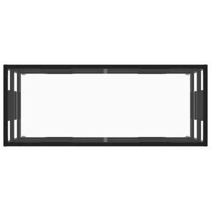 TV Cabinet Black with Tempered Glass 100x40x40 cm