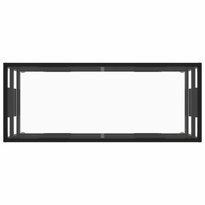 322855 vidaXL TV Cabinet Black with Tempered Glass 100x40x40 cm
