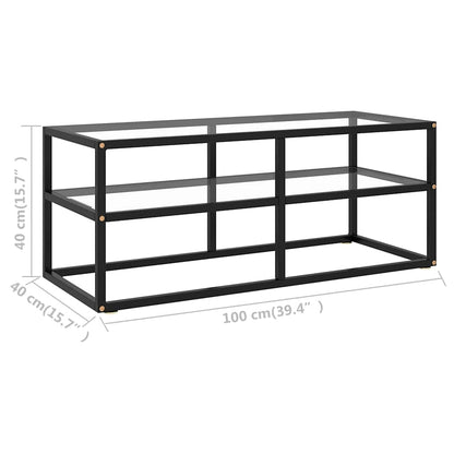 322855 vidaXL TV Cabinet Black with Tempered Glass 100x40x40 cm