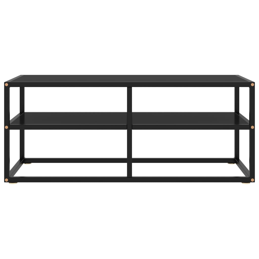 TV Cabinet Black with Black Glass 100x40x40 cm