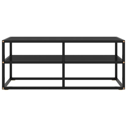 TV Cabinet Black with Black Glass 100x40x40 cm