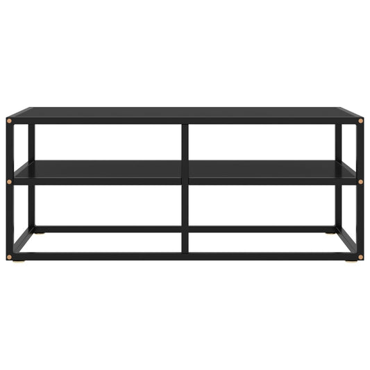 TV Cabinet Black with Black Glass 100x40x40 cm