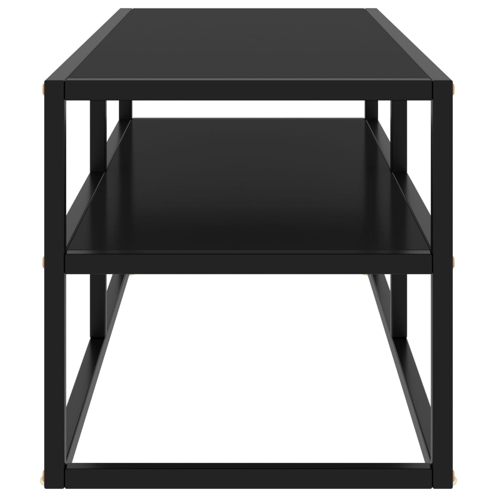 TV Cabinet Black with Black Glass 100x40x40 cm