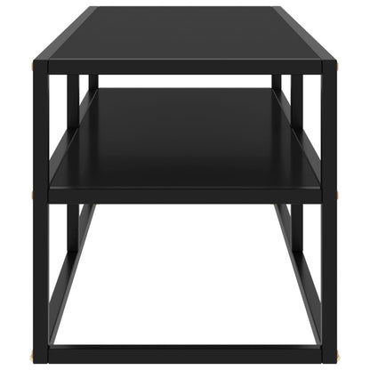 TV Cabinet Black with Black Glass 100x40x40 cm