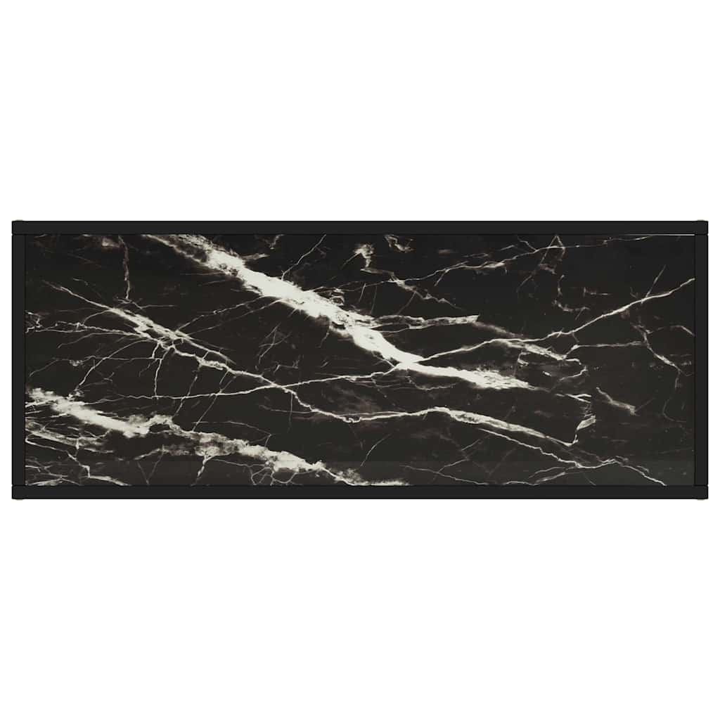 322858 vidaXL TV Cabinet Black with Black Marble Glass 100x40x40 cm