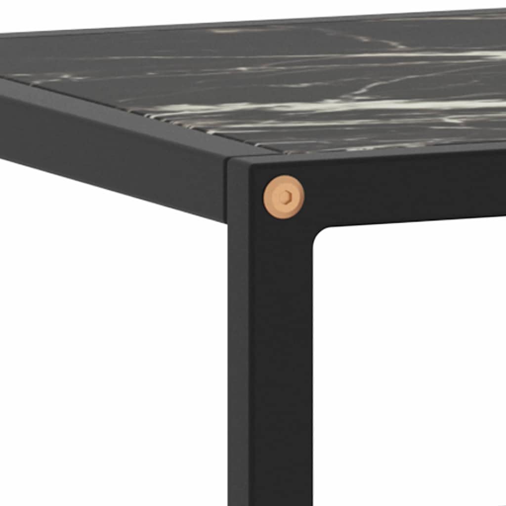 322858 vidaXL TV Cabinet Black with Black Marble Glass 100x40x40 cm