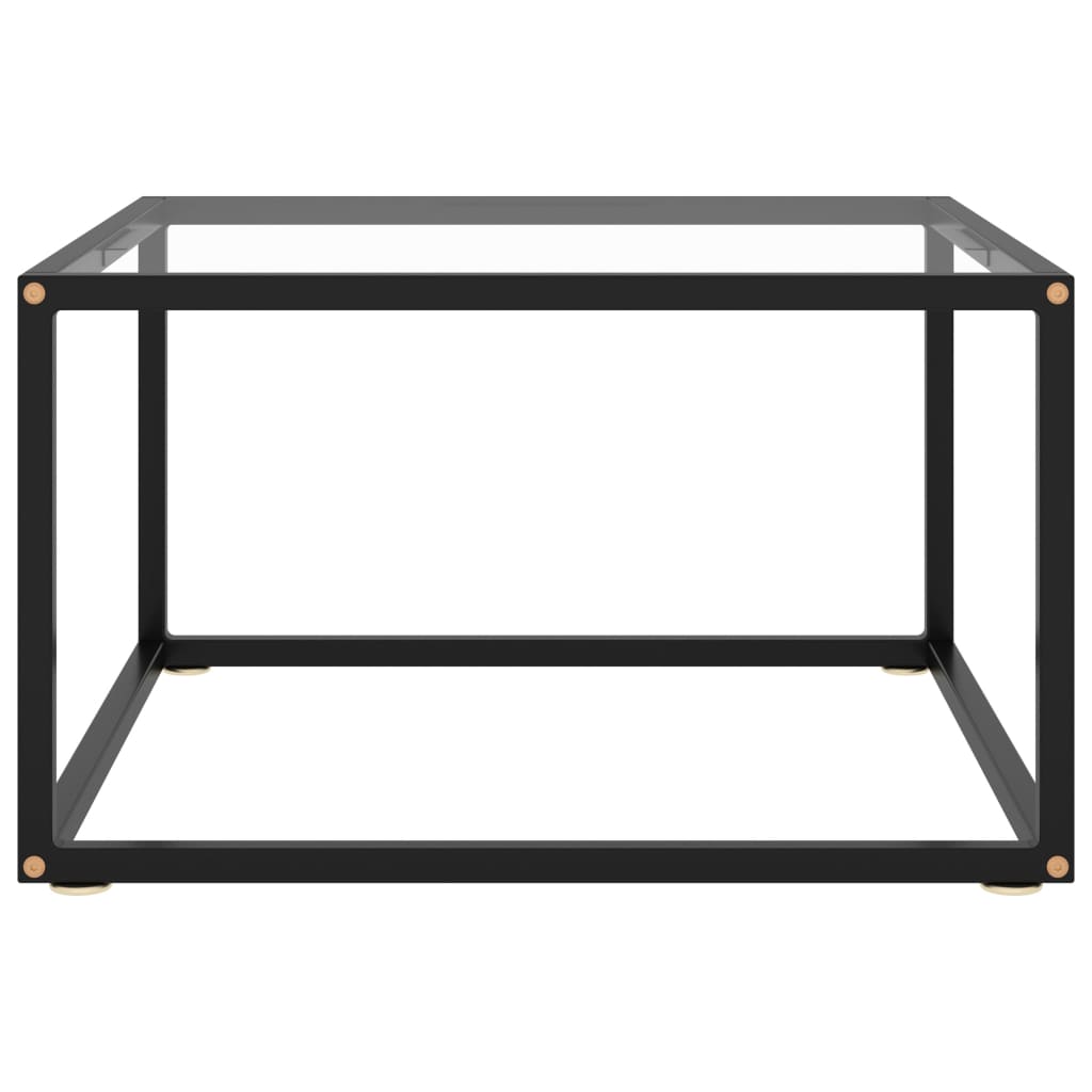 Coffee Table Black with Tempered Glass 60x60x35 cm