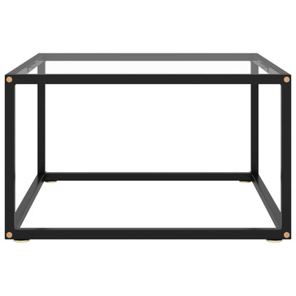 Coffee Table Black with Tempered Glass 60x60x35 cm