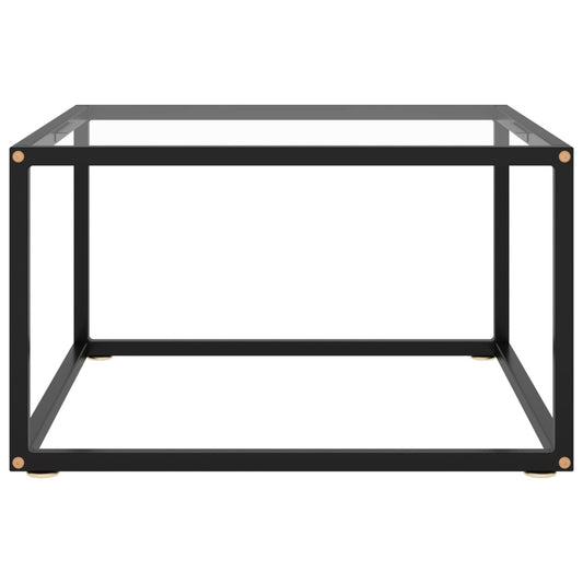 Coffee Table Black with Tempered Glass 60x60x35 cm
