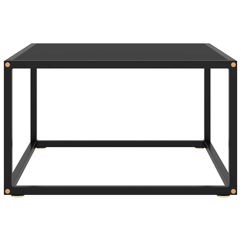 Coffee Table Black with Black Glass 60x60x35 cm