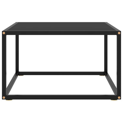 Coffee Table Black with Black Glass 60x60x35 cm