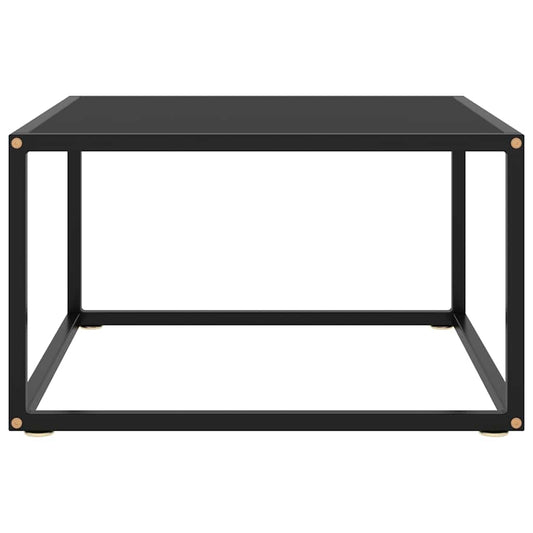 Coffee Table Black with Black Glass 60x60x35 cm