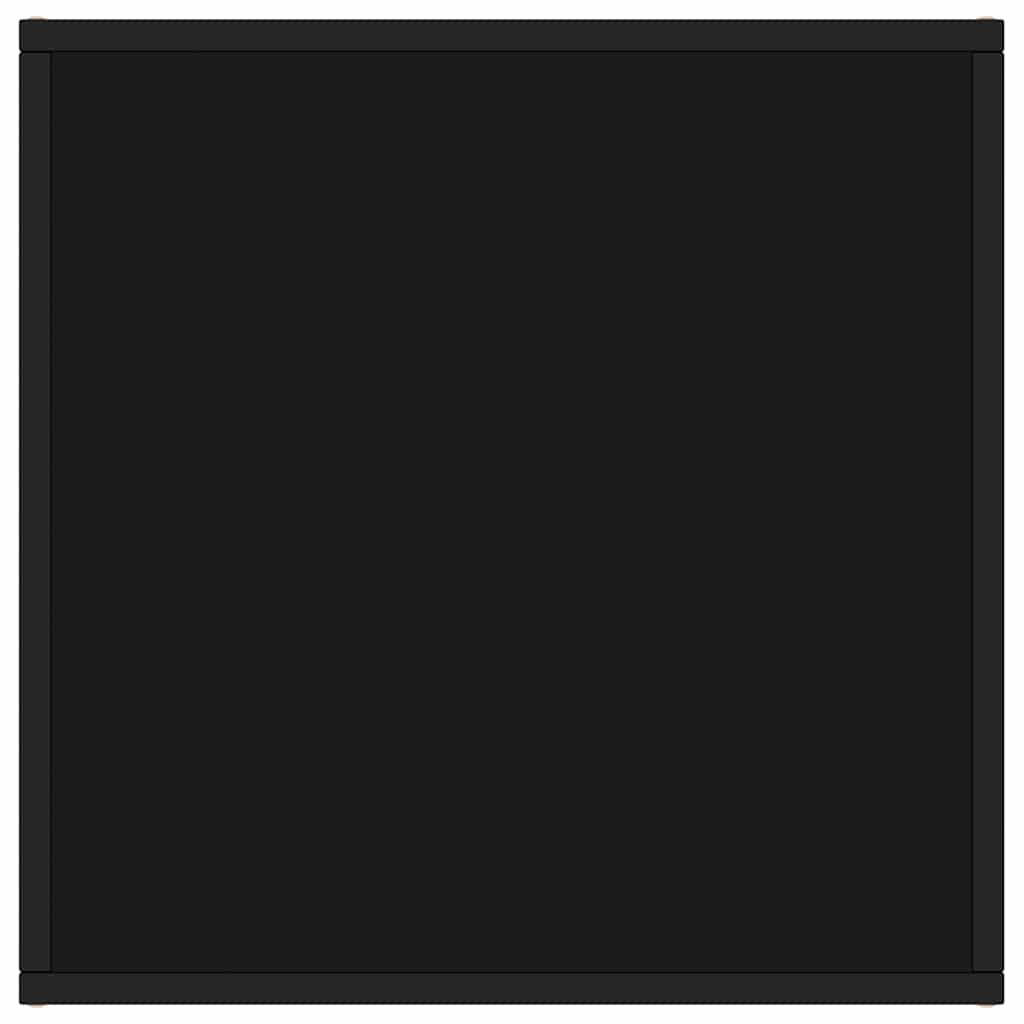 Coffee Table Black with Black Glass 60x60x35 cm