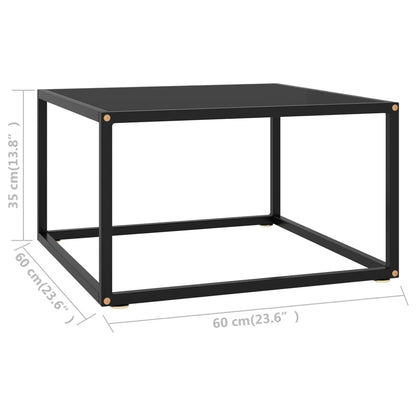Coffee Table | Black | Tempered glass | 60x60x35 cm | Durable