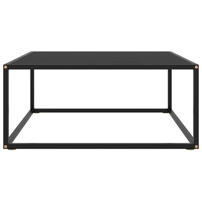 Coffee Table Black with Black Glass 80x80x35 cm