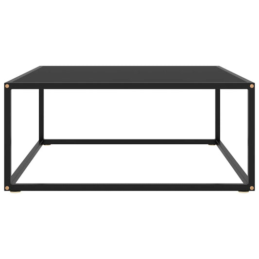 Coffee Table Black with Black Glass 80x80x35 cm