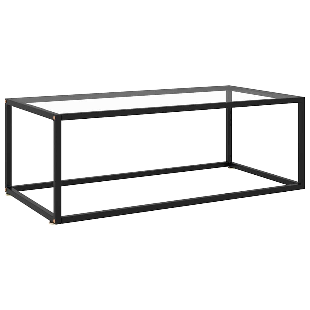 322879 vidaXL Coffee Table Black with Tempered Glass 100x50x35 cm