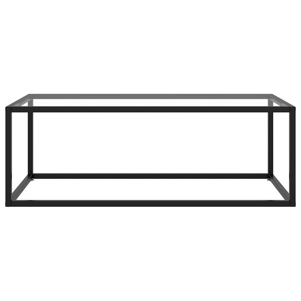 322879 vidaXL Coffee Table Black with Tempered Glass 100x50x35 cm