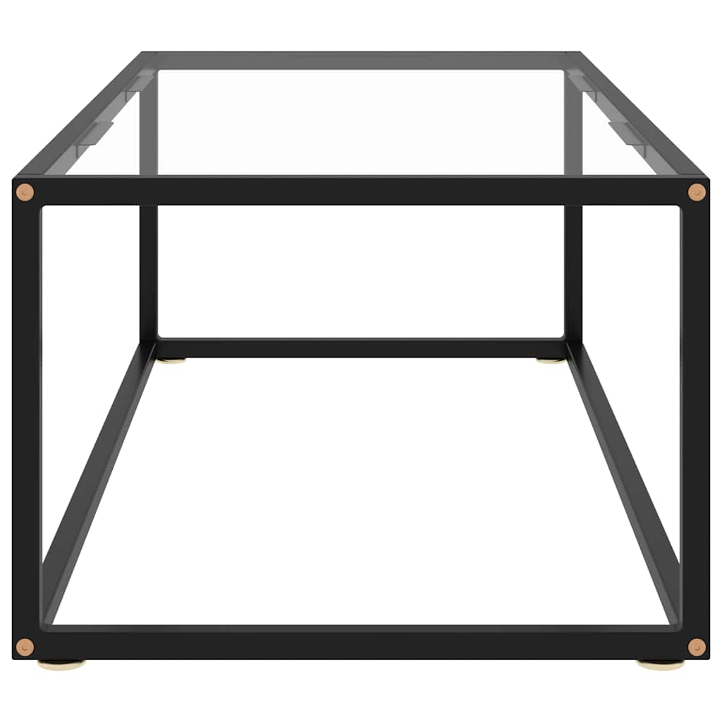322879 vidaXL Coffee Table Black with Tempered Glass 100x50x35 cm