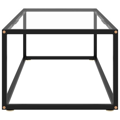 322879 vidaXL Coffee Table Black with Tempered Glass 100x50x35 cm