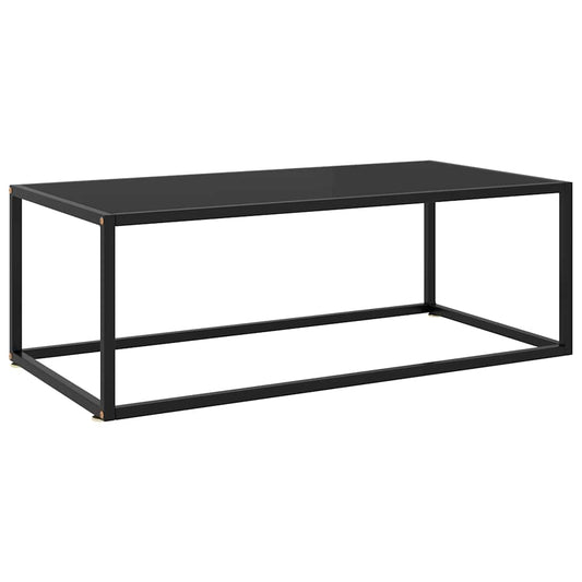 322880 vidaXL Coffee Table Black with Black Glass 100x50x35 cm