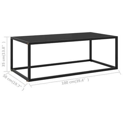 322880 vidaXL Coffee Table Black with Black Glass 100x50x35 cm
