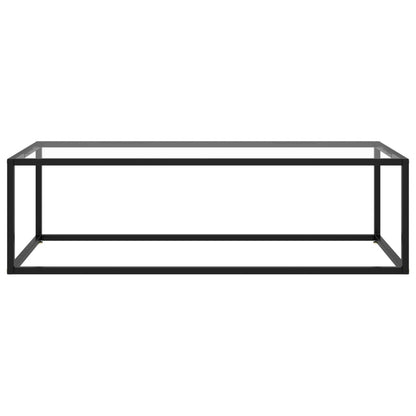 Coffee Table Black with Tempered Glass 120x60x35 cm