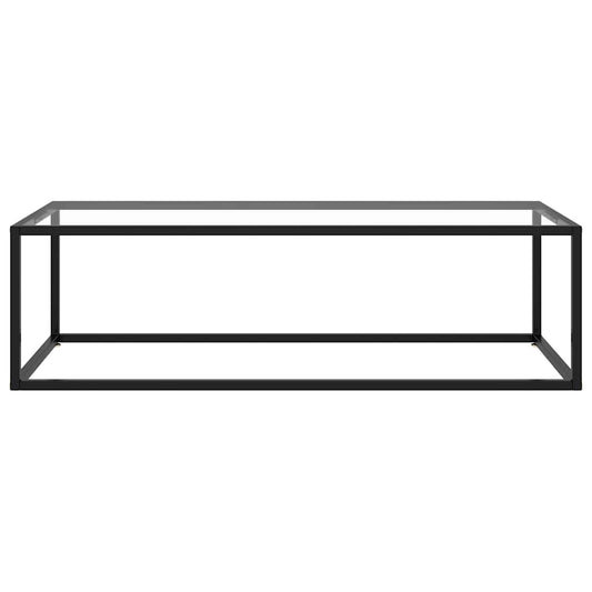 Coffee Table Black with Tempered Glass 120x60x35 cm