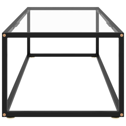 Coffee Table Black with Tempered Glass 120x60x35 cm