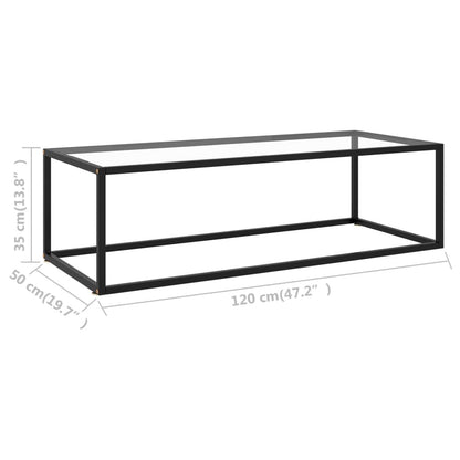 Coffee Table Black with Tempered Glass 120x60x35 cm