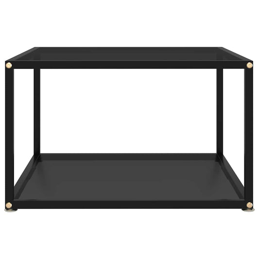 Coffee Table Black 60x60x35 cm Tempered Glass
