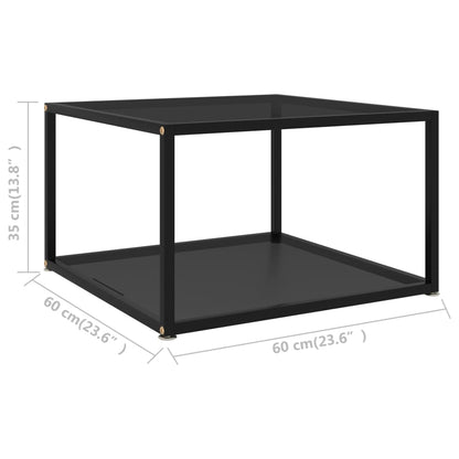 Coffee Table | Black | Tempered glass, powder-coated steel | 60x60 cm