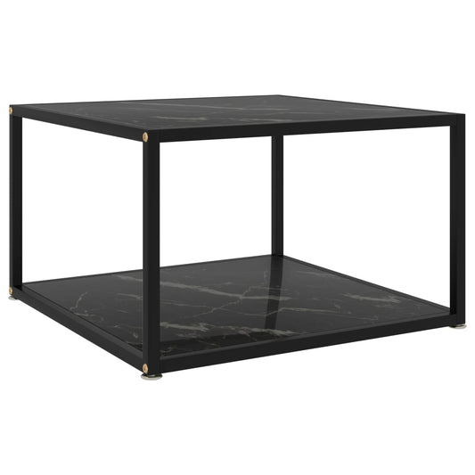 Coffee Table Black 60x60x35 cm Tempered Glass