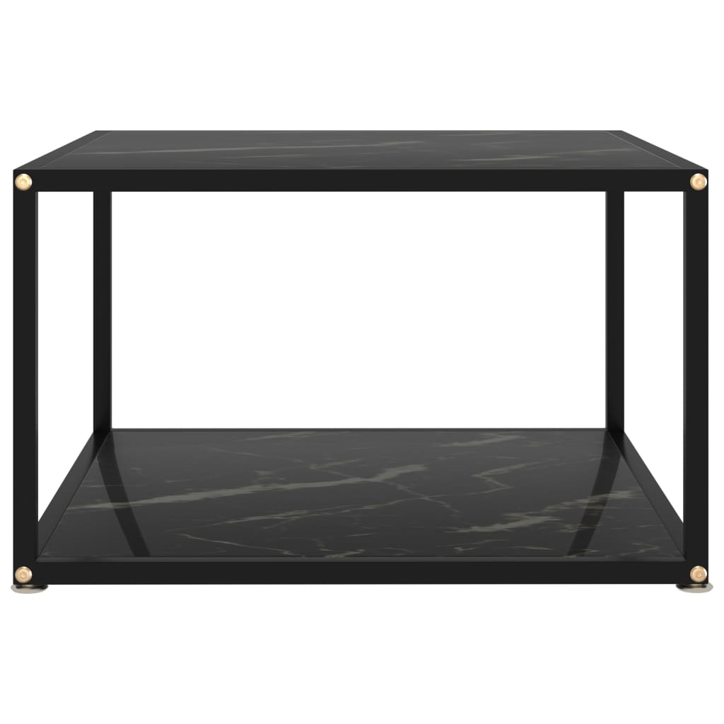 Coffee Table Black 60x60x35 cm Tempered Glass