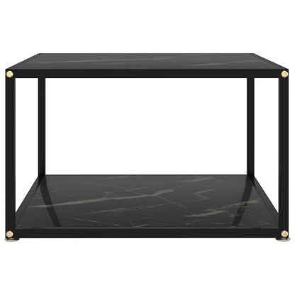 Coffee Table Black 60x60x35 cm Tempered Glass