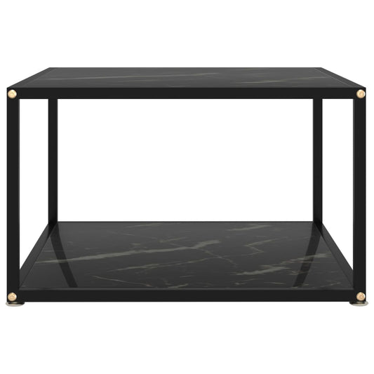 Coffee Table Black 60x60x35 cm Tempered Glass