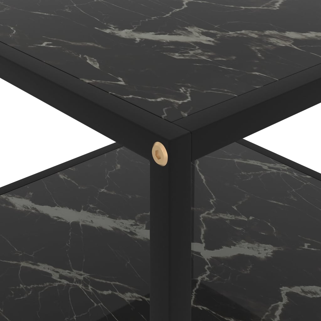 Coffee Table Black 60x60x35 cm Tempered Glass