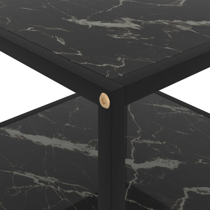 Coffee Table Black 60x60x35 cm Tempered Glass