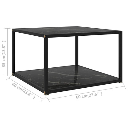 Coffee Table Black 60x60x35 cm Tempered Glass