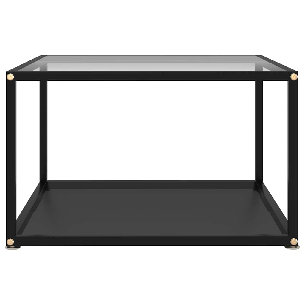 322891 vidaXL Coffee Table Transparent and Black 60x60x35 cm Tempered Glass