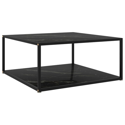322895 vidaXL Coffee Table Black 80x80x35 cm Tempered Glass