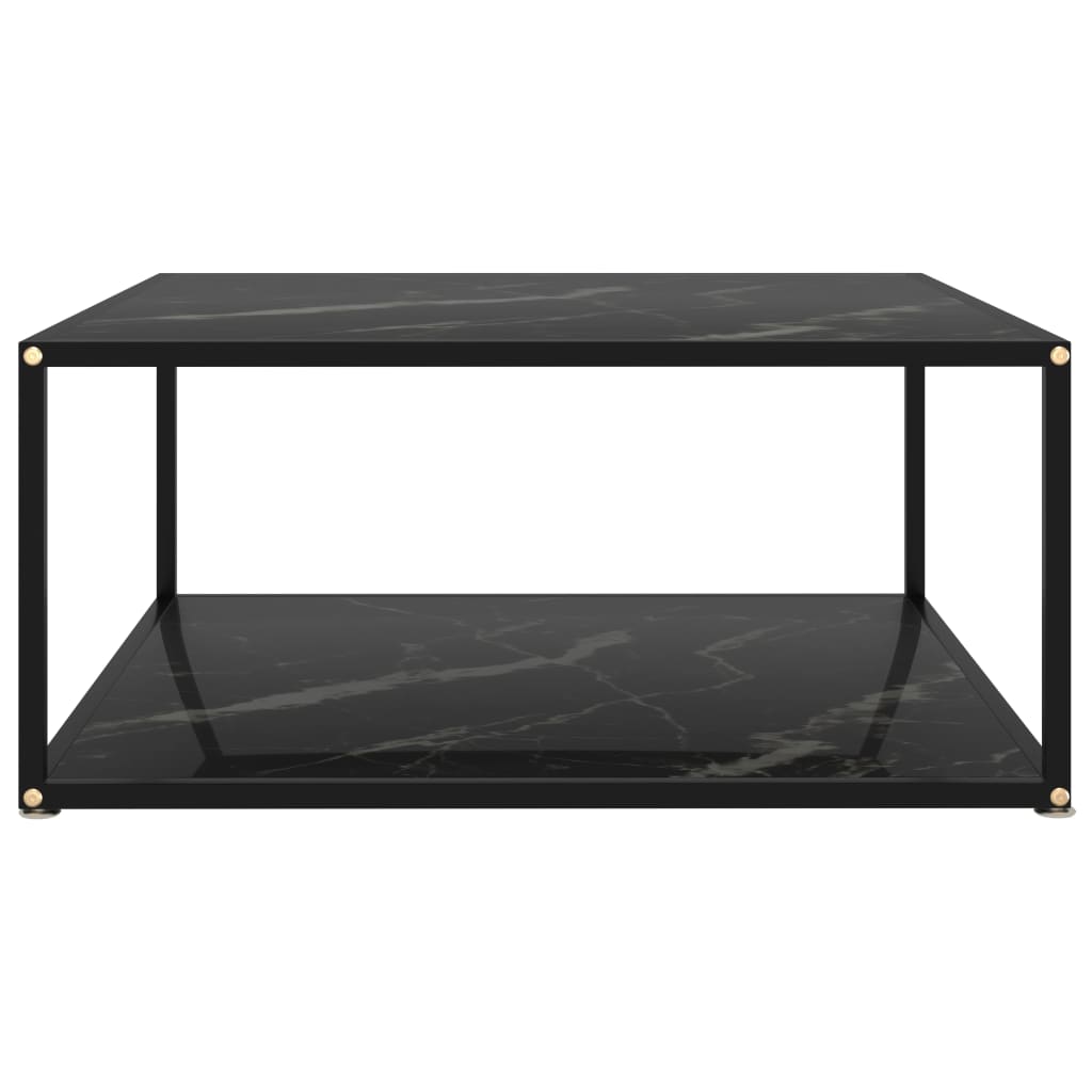Coffee Table Black 80x80x35 cm Tempered Glass