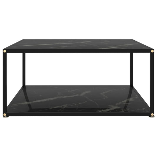 322895 vidaXL Coffee Table Black 80x80x35 cm Tempered Glass