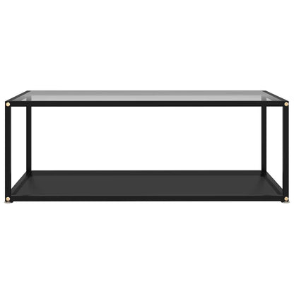 322901 vidaXL Coffee Table Transparent and Black 100x50x35 cm Tempered Glass