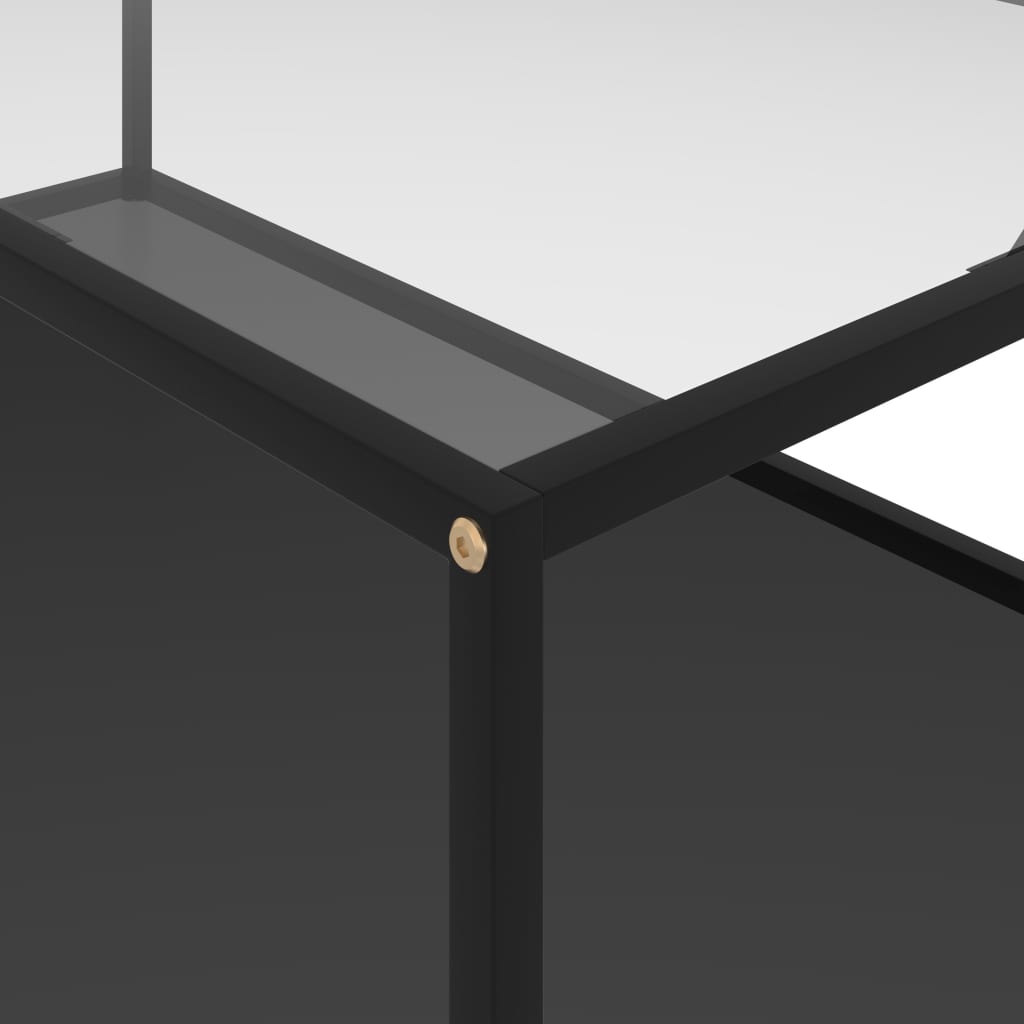 Coffee Table Transparent and Black 120x60x35 cm Tempered Glass