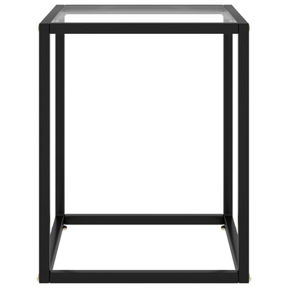 Coffee Table Black with Tempered Glass 40x40x50 cm