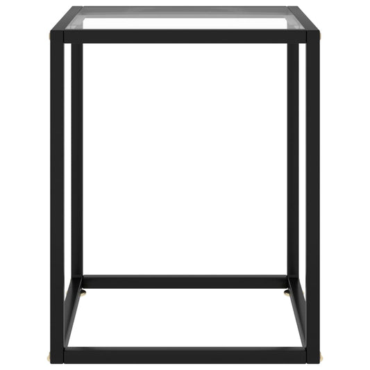 Coffee Table Black with Tempered Glass 40x40x50 cm
